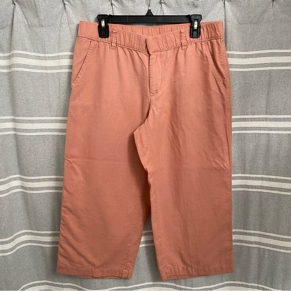 LIZ CLAIBORNE / Pink Linen Blend Crop Pants Size M